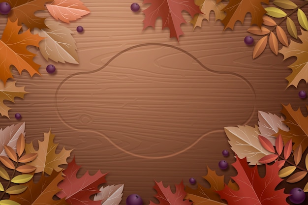 Free vector fall wood background design
