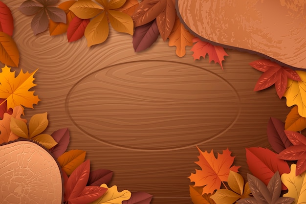 Free vector fall wood background design