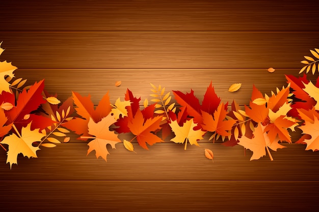 Free vector fall wood background design