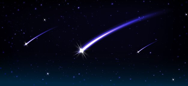 カラフルな燃える彗星イラスト プレミアムベクター