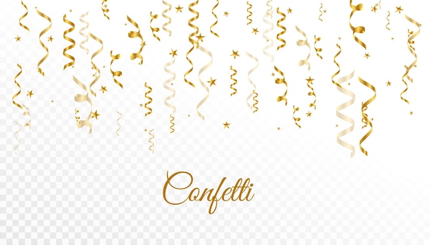 Falling golden confetti background design