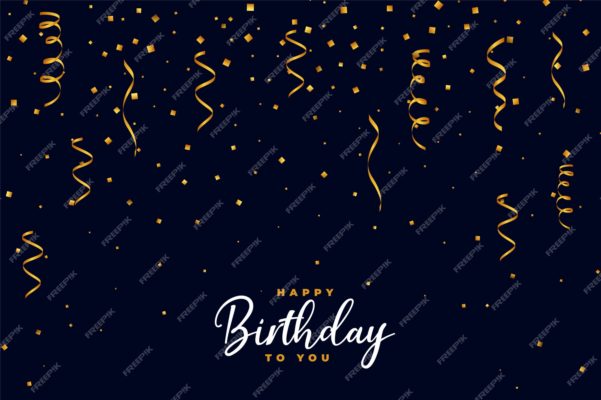 Free Vector | Falling golden confetti happy birthday background design