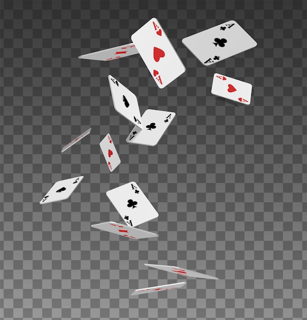 Free vector falling poker cards aces realistic vector icon illustration