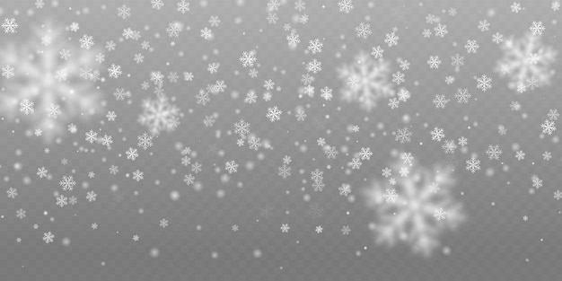 落ちる雪の結晶クリスマスの雪の現実的な装飾効果クリスマス冬の白い雪の結晶