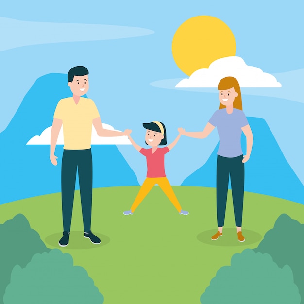 Free vector familiy day outdoors