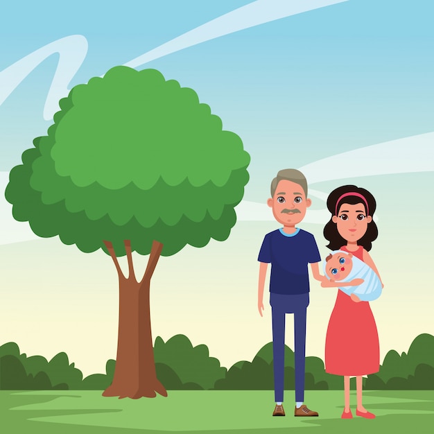 Free vector family avatar cartoon character portrait