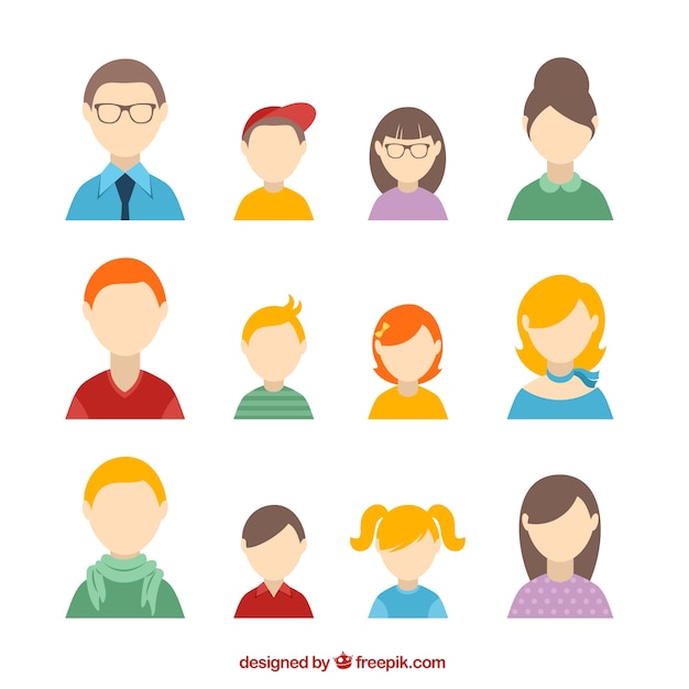 Free vector family avatars