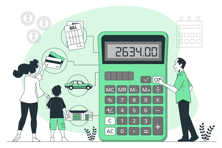 Free Vector family budget concept illustration