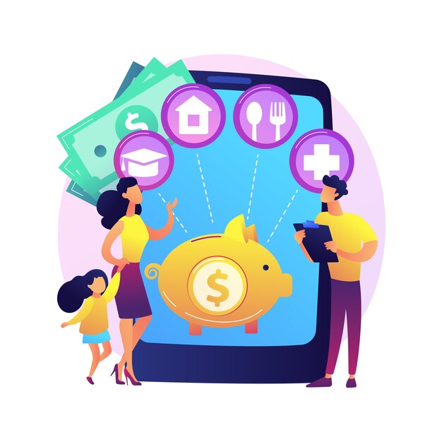 Family budget planning abstract concept  illustration. Best economic decisions, personal budget strategy, family income and expenses management, financial household plan .