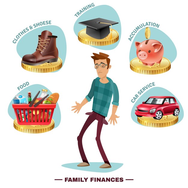 가족 예산 계획 평면 구성 포스터
