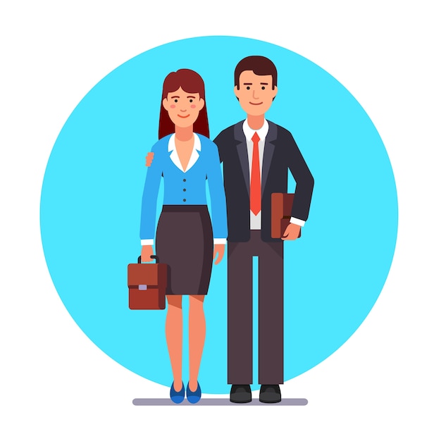 Free vector family business couple standing together