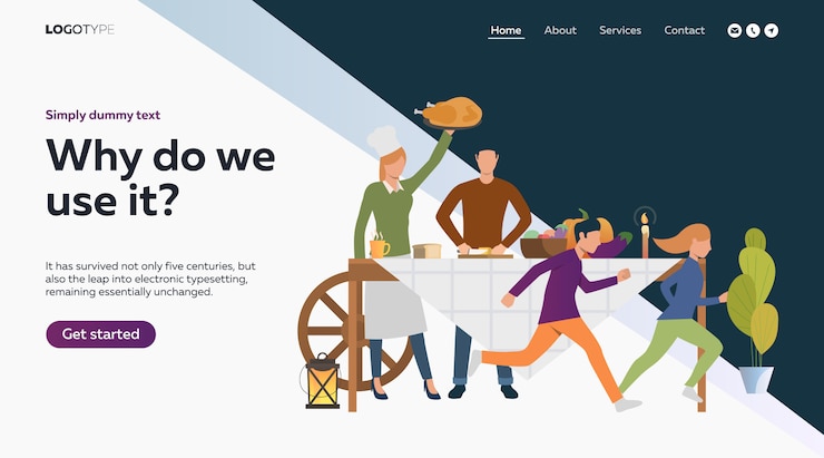 Free Vector family celebrating thanksgiving