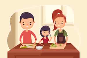 Free vector family eating zongzi concept