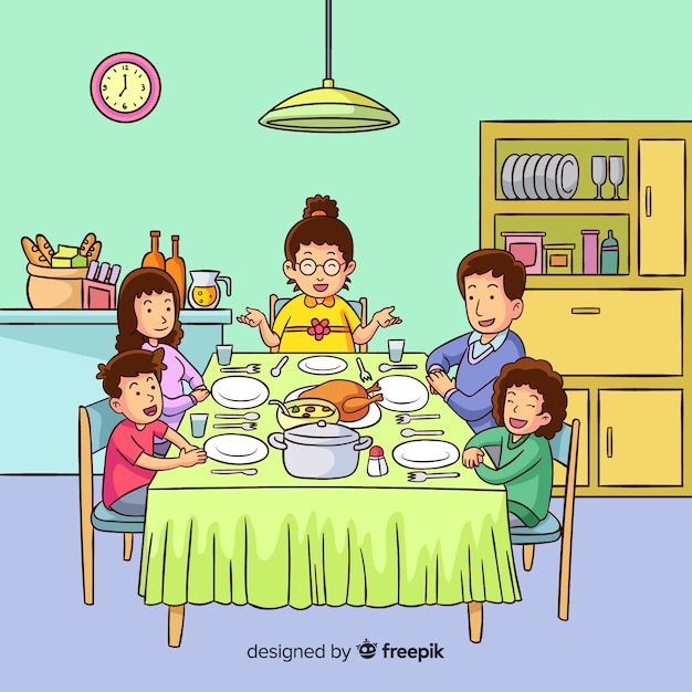 Family eating