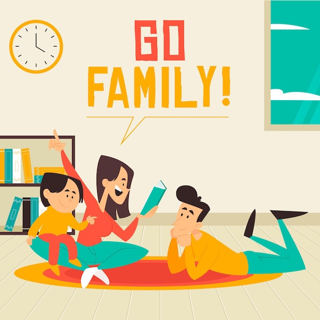 Free vector family enjoying time together