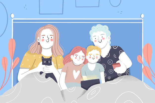Free Vector family enjoying time together