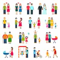 Free vector family figures icons