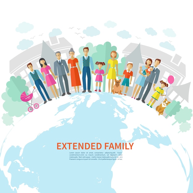 Free vector family flat background