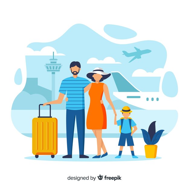 Family going on a trip background