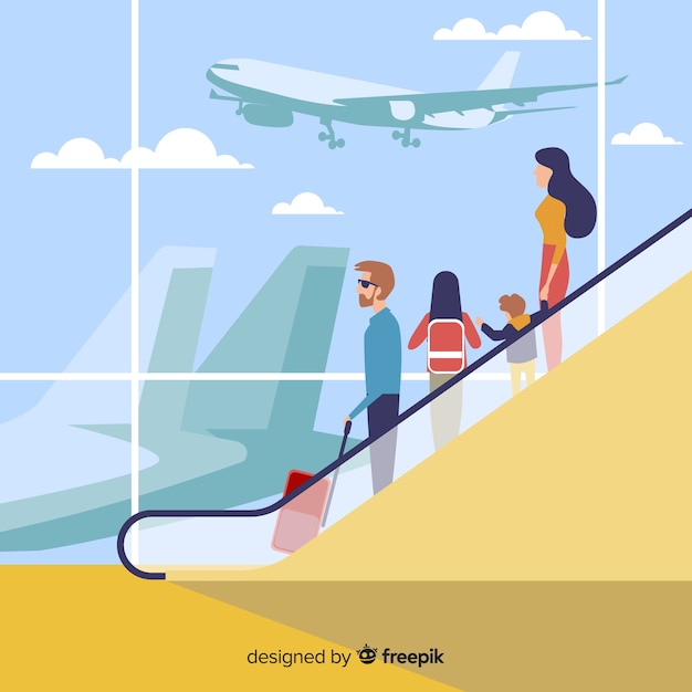 Free vector family going on a trip background