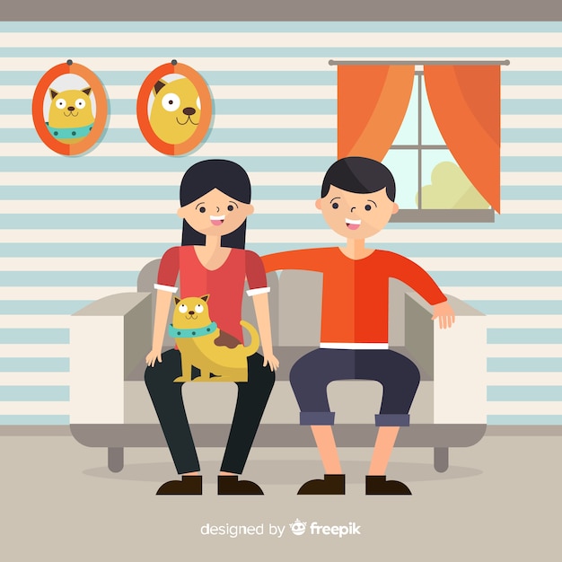 Free vector family at home