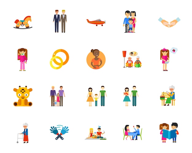 Free vector family icon set