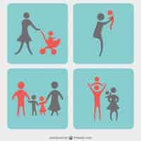 Free vector family icons