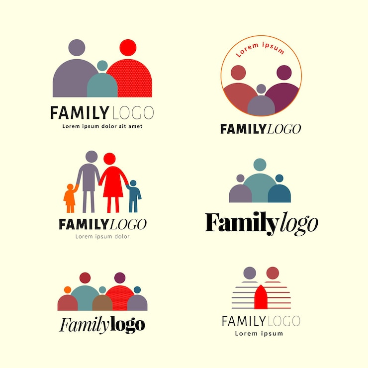 Free Vector family logo collection concept
