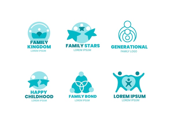 Vettore gratuito concetto di raccolta logo famiglia