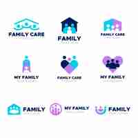 Free vector family logo collection concept