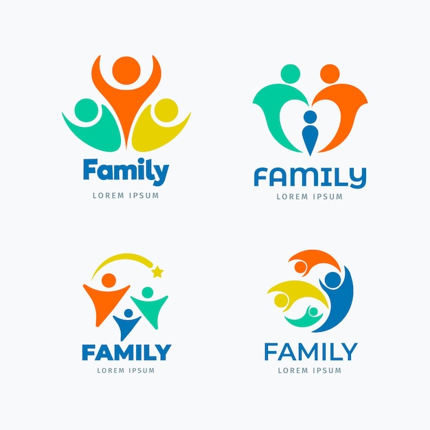 Vettore gratuito collezione logo famiglia