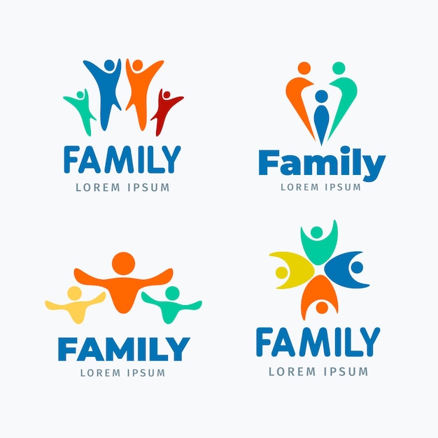 Vettore gratuito collezione logo famiglia