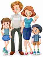 Free vector family member cartoon character on white background