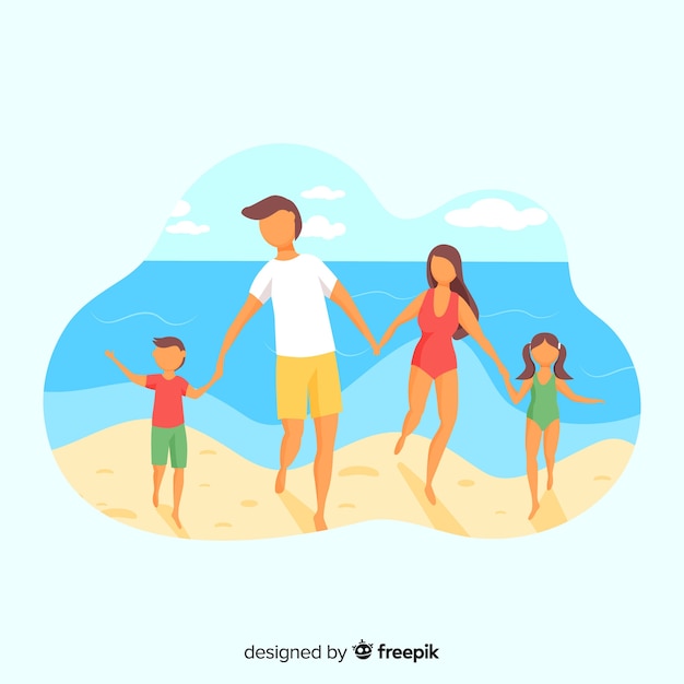 Free vector family outdoors