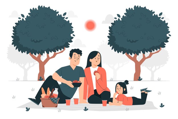 家族のピクニックの概念図