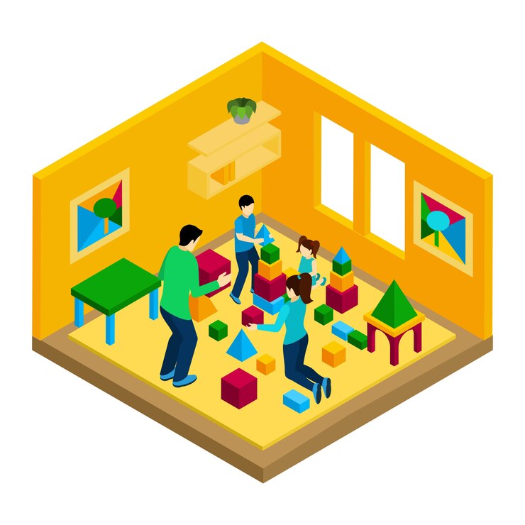 Free Vector  family playing illustration 