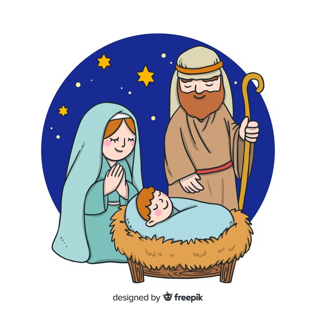 Family portrait nativity background