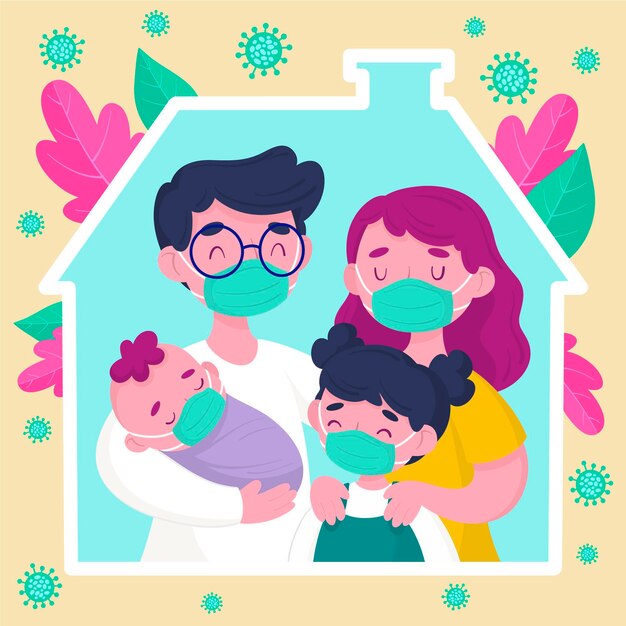Free vector family protected from the virus design