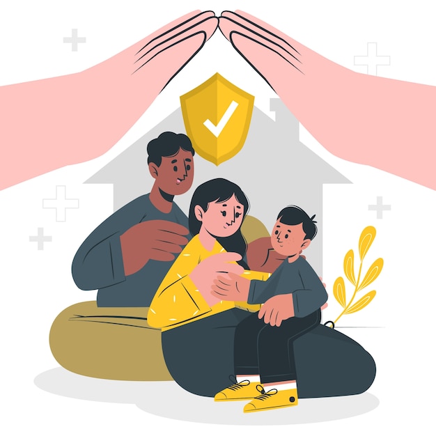 Family protection concept illustration