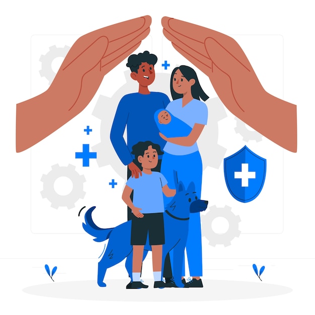 Family protection concept illustration