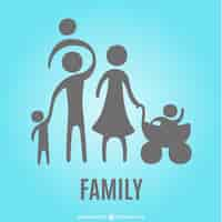 Free vector family silhouettes icon