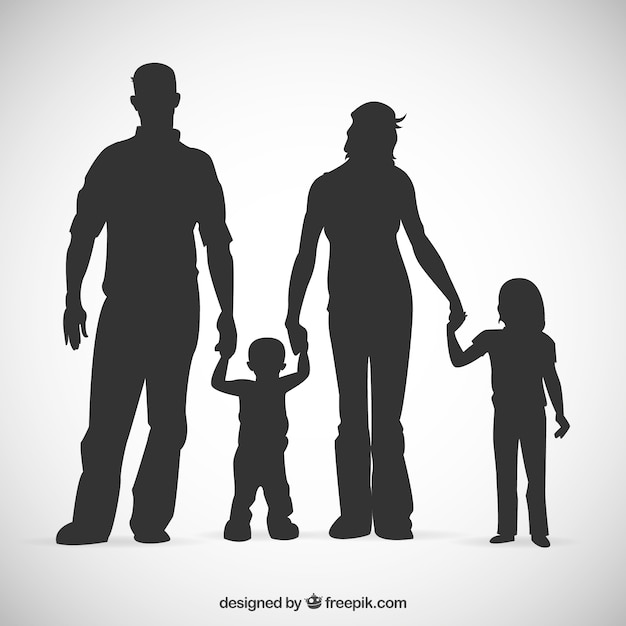 Free vector family silhouettes