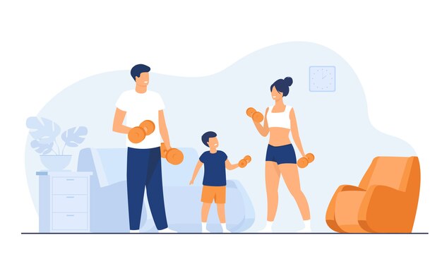 Family sport activity concept