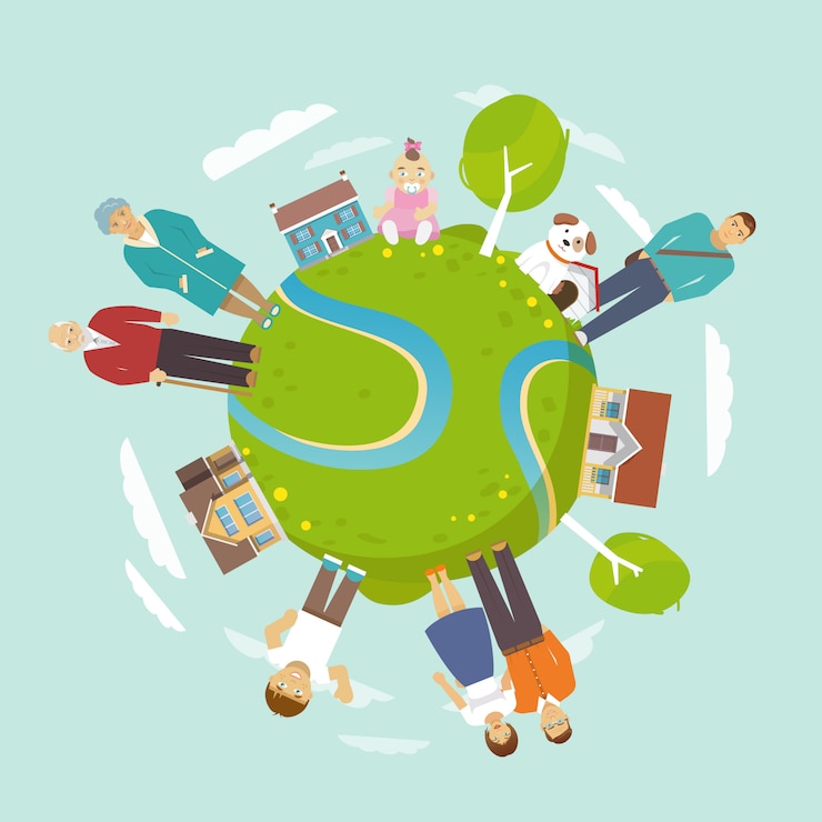 Free Vector family together concept