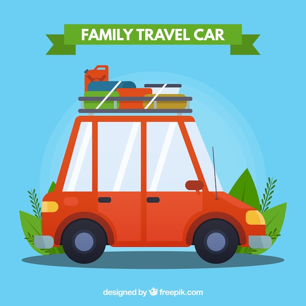 Free vector family travel car