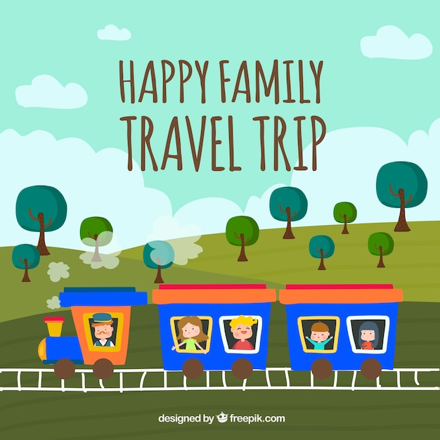 Free vector family travel trip background