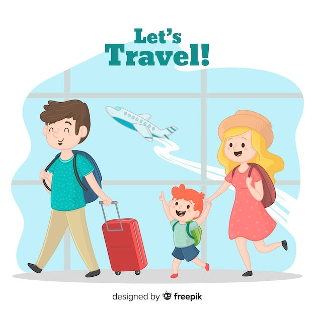 Free vector family traveling background