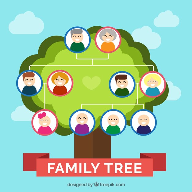 Family tree in flat design