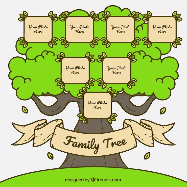 Free Vector family tree in vintage style
