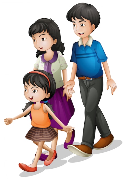Free vector a family walking